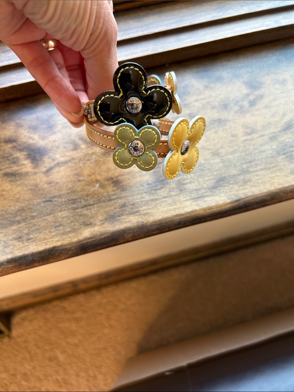 Louis Vuitton Floral Leather Bracelet in Yellow and Green - Picture 3 of 14